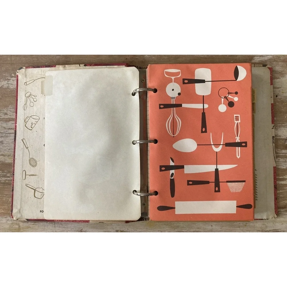 Vintage kitchen cooking storage loose leaf notebook  My Recipie Book 1950s 1960s